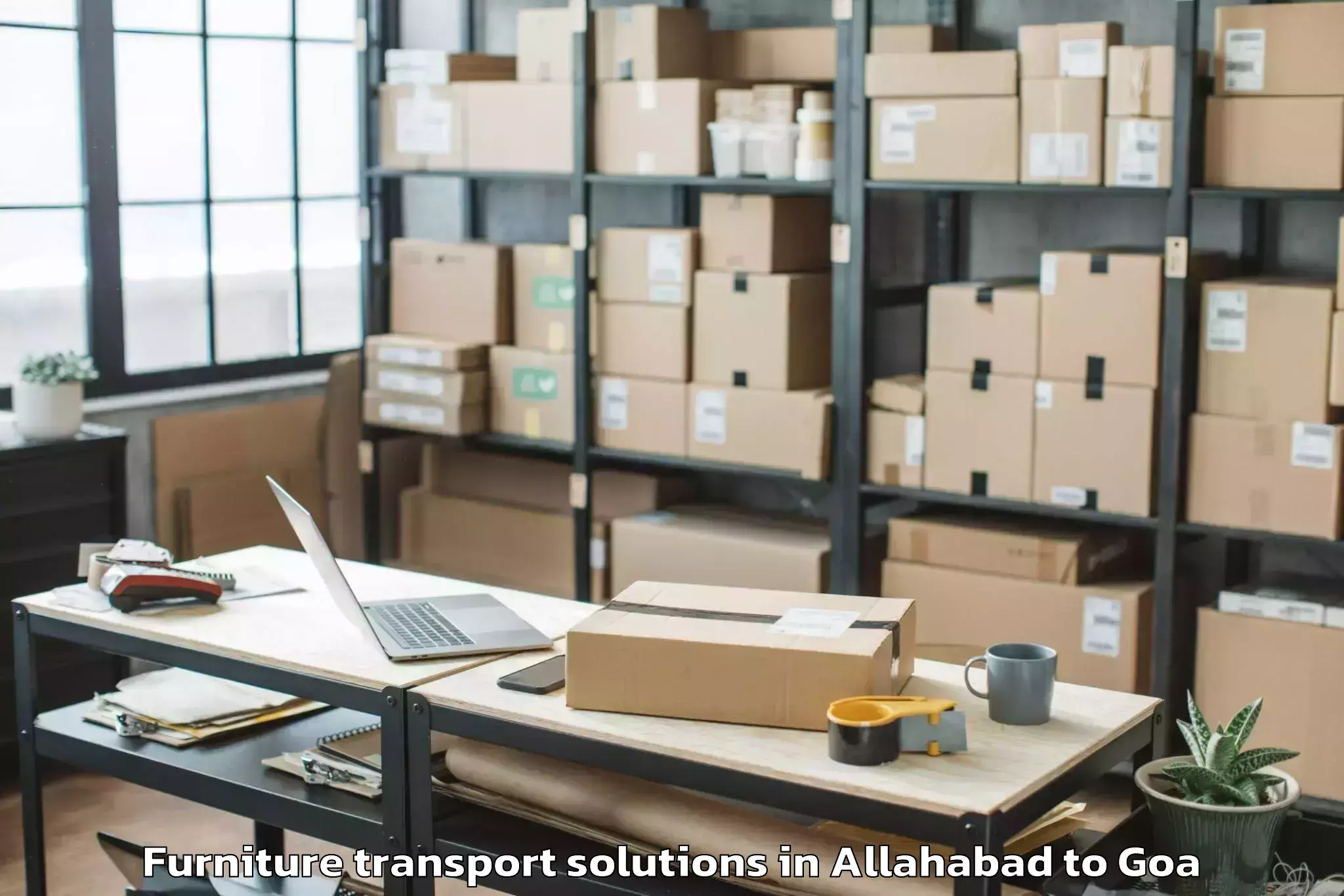 Expert Allahabad to Serula Furniture Transport Solutions